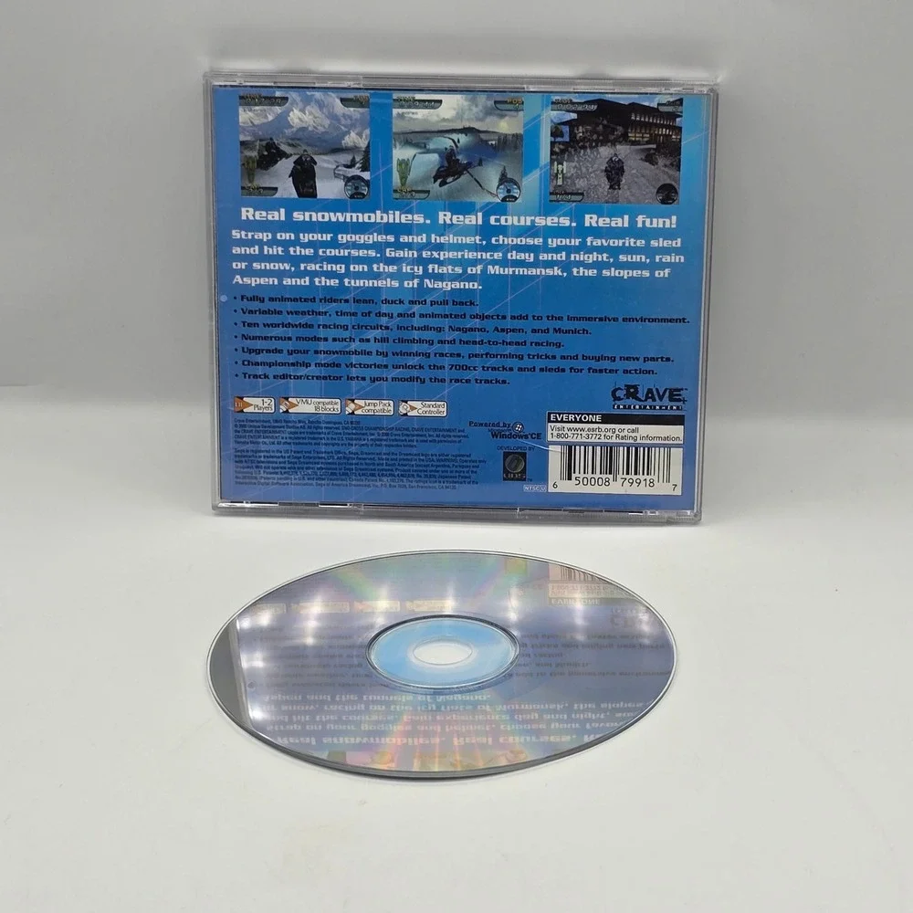 Sega Sno-Cross Championship Racing Dreamcast NTSC Yamaha Snowmobile Racing Game